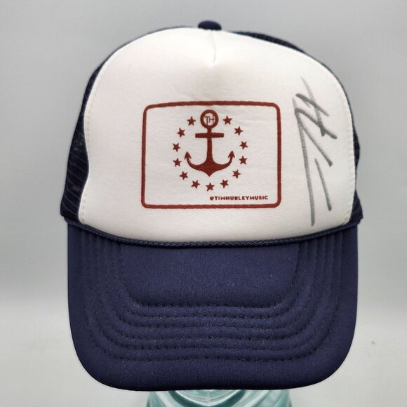Tim Hurley Music Autographed Anchor Logo Navy White Trucker Hat Country Singer - Picture 3 of 12